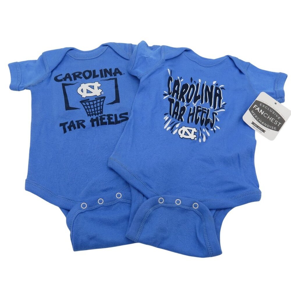 NCAA Carolina Tar Heels 2 Blue Baby 0/3m Bodysuits One Piece UNC Basketball